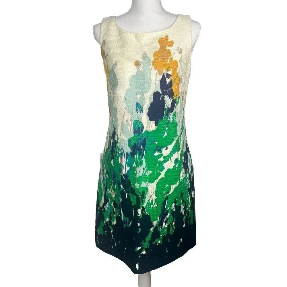 Eliza J New York Cotton Sleeveless Floral Print Dress Womenâs Size 6